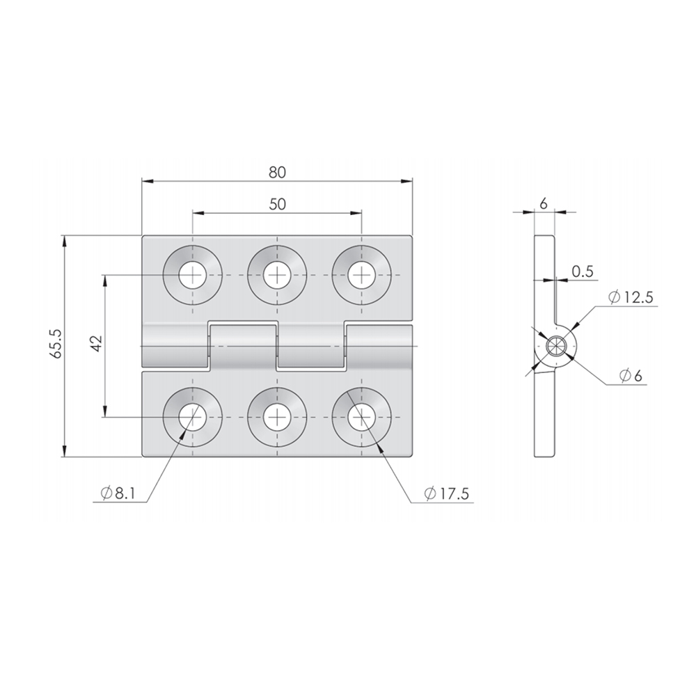 CL233 Concealed Hinge, Black Finish, 120° Opening Angle, Zinc Alloy with Steel Pins