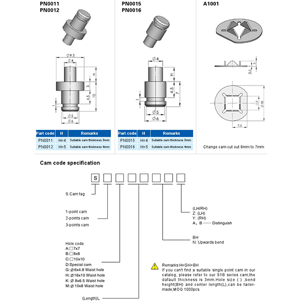 BT6086 Cam Latch Accessories CAM and Accessories
