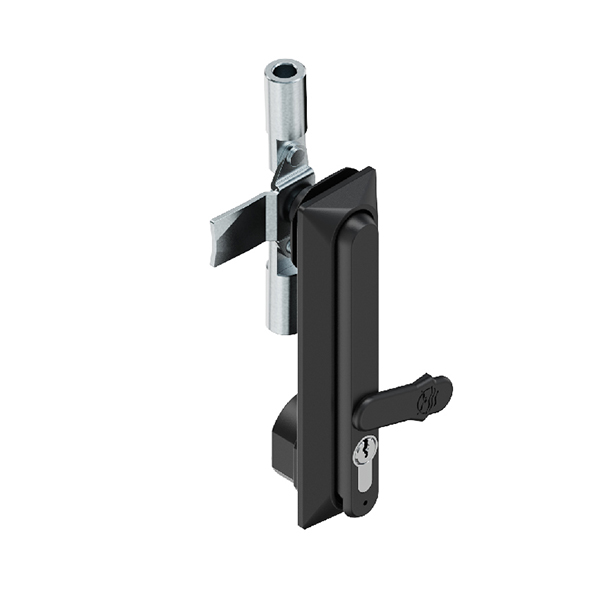 MS100-3-2A Plastic Latch with Zinc Alloy Pivot - Sandblasted Bright Chrome Rack, for Door Thickness 1~3mm