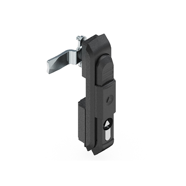 MS8460P-2 Plastic Latch with Zinc Alloy Pivot - Black Sand Texture, for Door Thickness 1~2mm