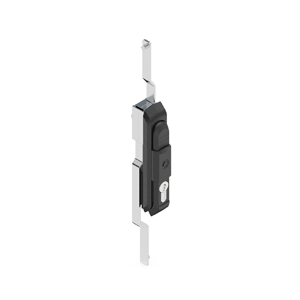 MS8460P-2 Plastic Latch with Zinc Alloy Pivot - Black Sand Texture, for Door Thickness 1~2mm