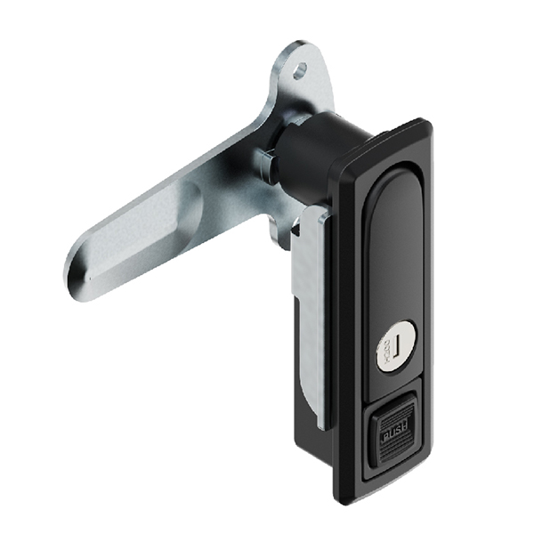 BT2390 Zinc Alloy Latch with Sand Chrome & Matte Black Finish - 90° Rotation, for Door Thickness 1~4mm