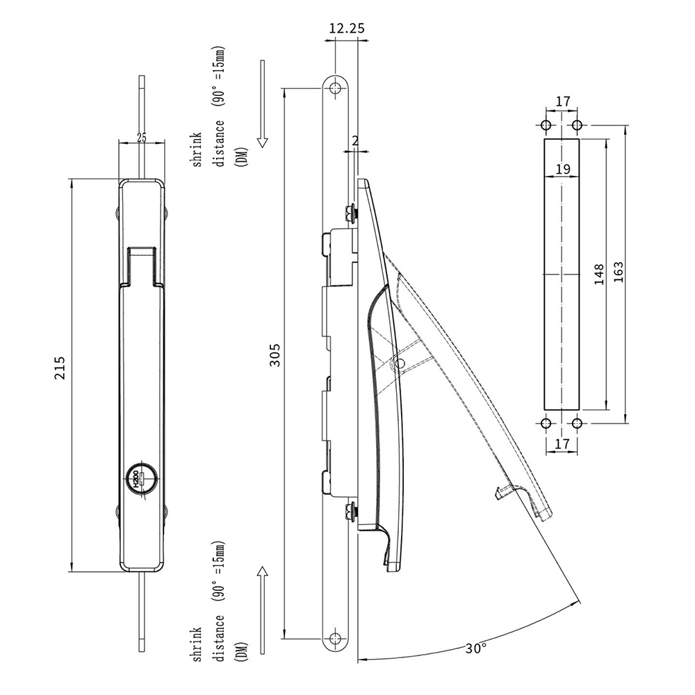 BT2316 Zinc Alloy Latch with Matte Black Finish - Heavy-Duty, for Door Thickness 1~4.5mm