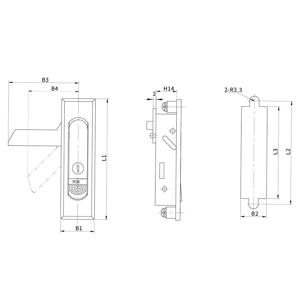BT4133 Zinc Alloy Latch with Bright Chrome Finish - Heavy-Duty, for Door Thickness 1~3mm
