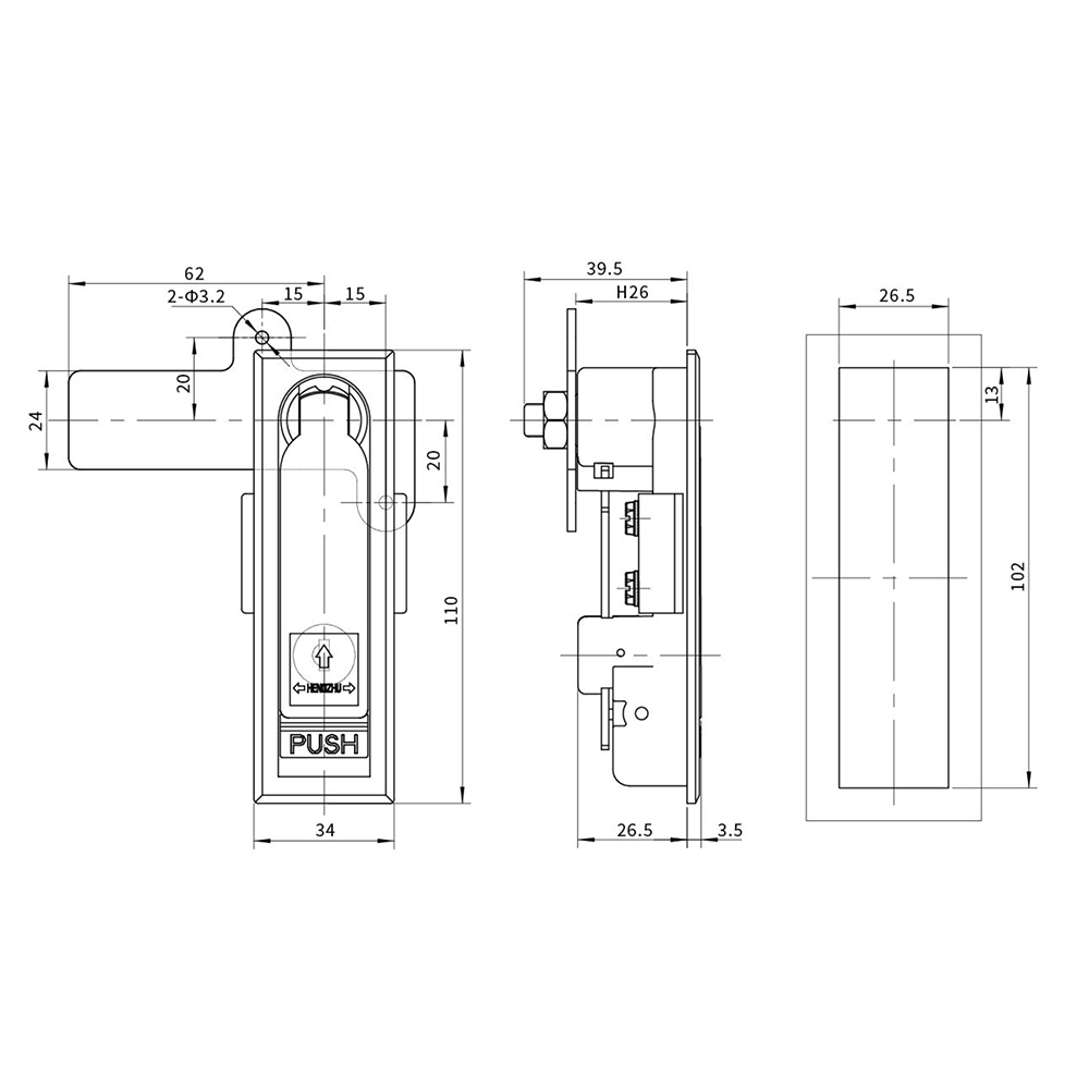 BT3135 Zinc Alloy Latch with Electroplated Finish - Heavy-Duty, for Door Thickness 1~3.5mm