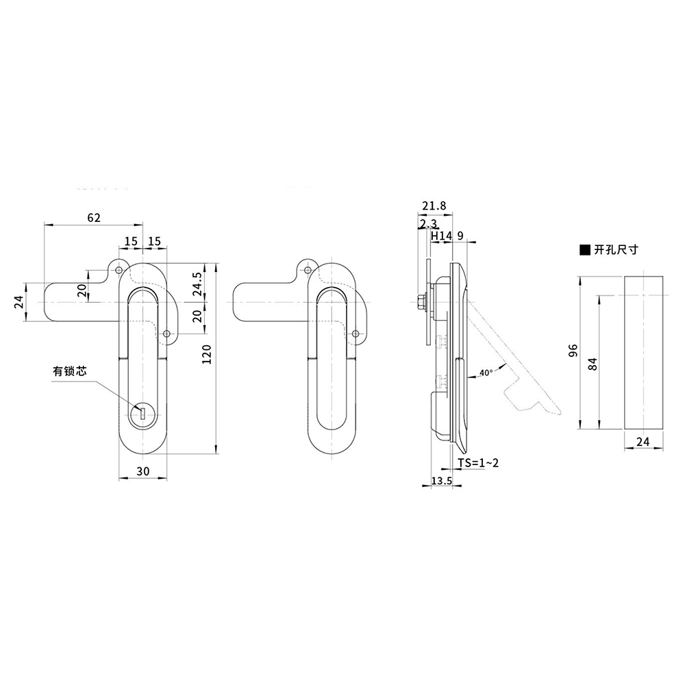 BT3151 Zinc Alloy Latch with Sand Chrome Finish - Heavy-Duty, for Door Thickness 1~2mm