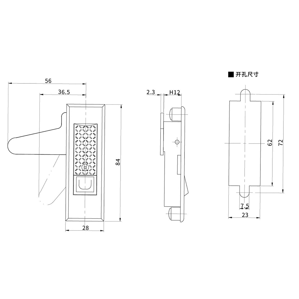 BT3144 Zinc Alloy Latch with Sand Chrome Finish - Heavy-Duty Compression Latch for 1~3mm Door Panels | BTLATCH