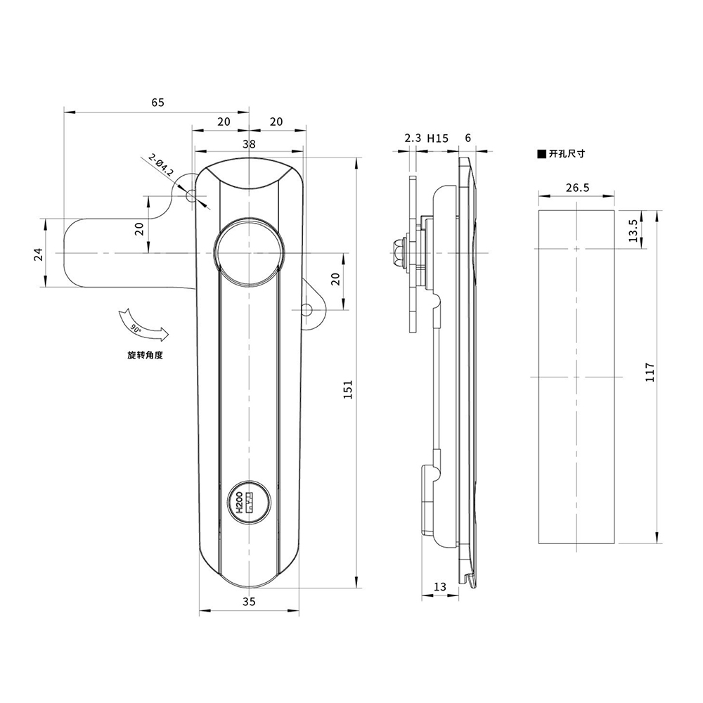BT3136 Zinc Alloy Latch with Sand Chrome Finish - Heavy-Duty, for Door Thickness 1~3mm