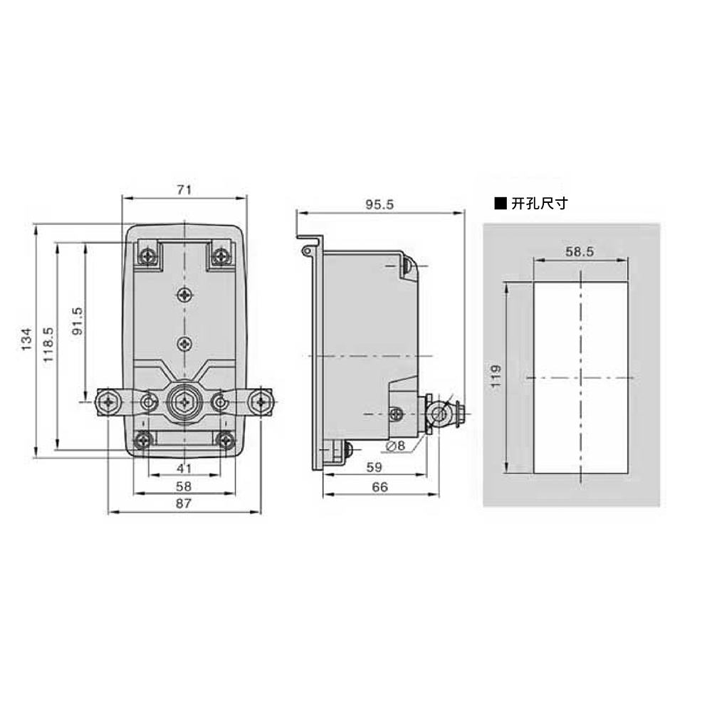 BT3161 Panel Lock, Zinc Alloy Construction, Powder-Coated Finish, for 1-4.5mm Door Thickness (Gray/Black)
