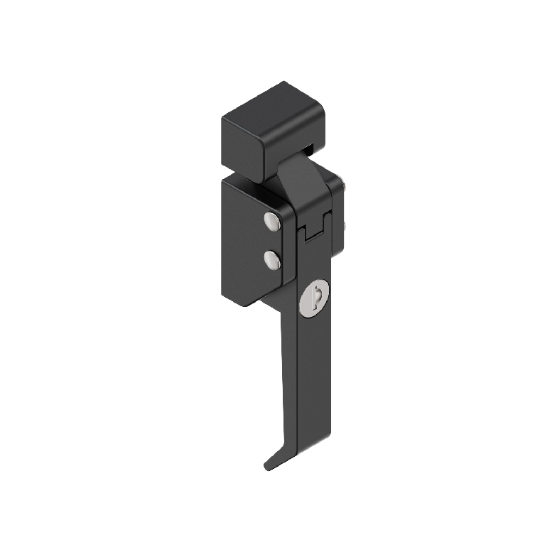 BT2415 Zinc Alloy Locking Pull Handle, Bright Chrome/Matte Black Finish, Secure for Industrial Cabinets & Enclosures