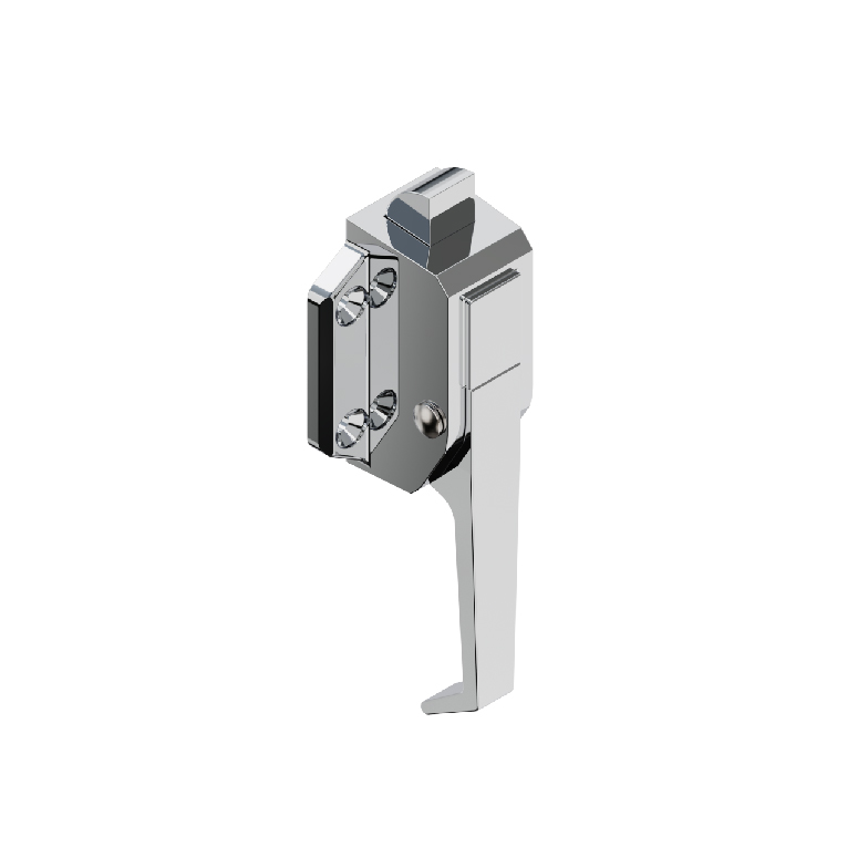 BT2415 Zinc Alloy Locking Pull Handle, Bright Chrome/Matte Black Finish, Secure for Industrial Cabinets & Enclosures