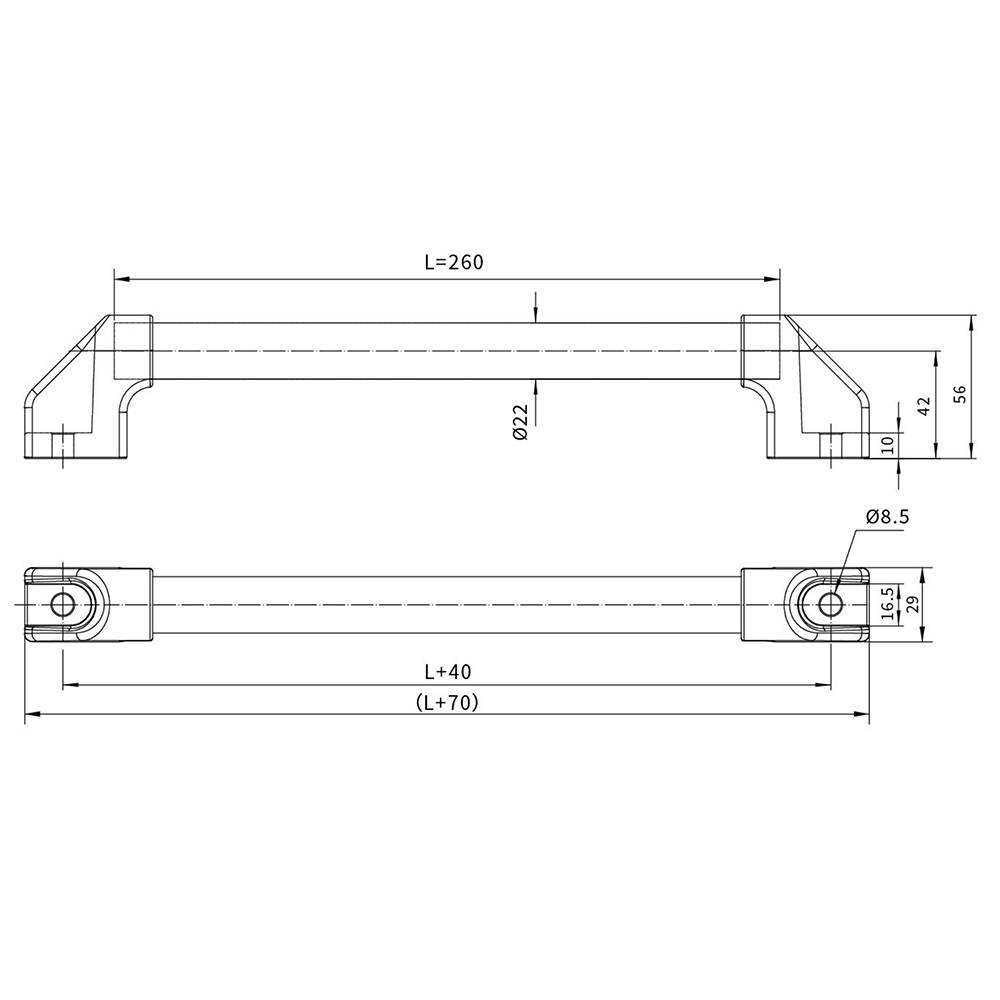 BT7144 PA & Aluminum Pull Handle, Black Spark Texture & Anodized Finish, for 1-5mm Door Panels
