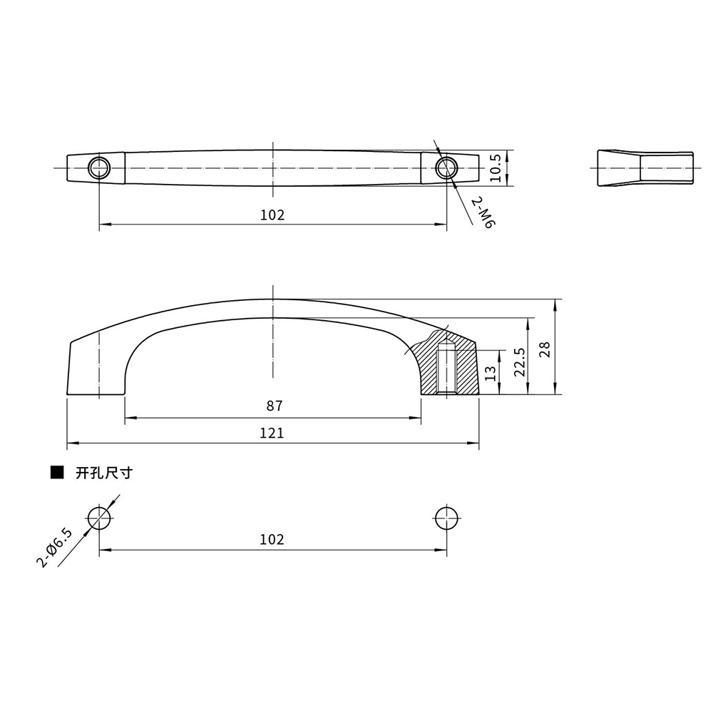 BT3506 Zinc Alloy Grab Handle, Bright Chrome Finish, Heavy-Duty for Industrial Cabinets & Enclosures