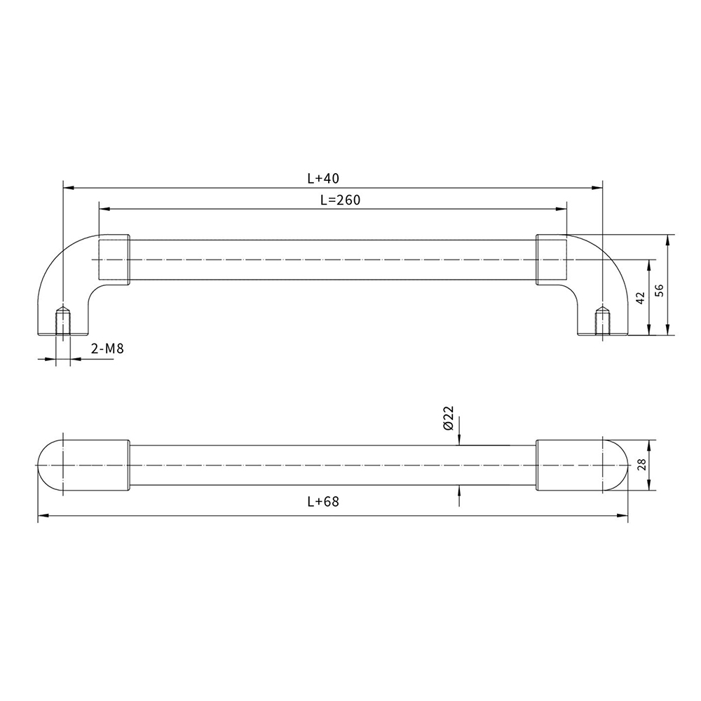 BT7144 PA & Aluminum Pull Handle, Black Spark Texture & Anodized Finish, for 1-5mm Door Panels