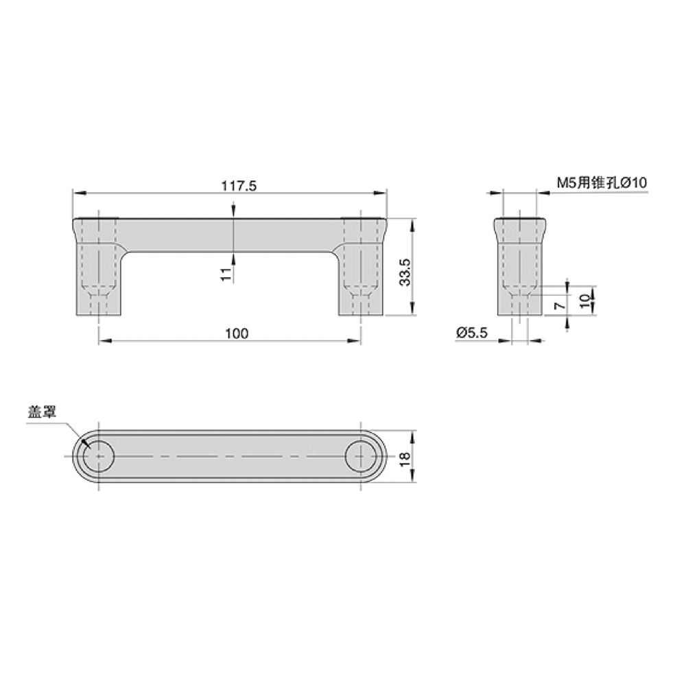 BT7633 Stainless Steel Pull Handle, Brushed Finish, Heavy-Duty for Industrial & Hygienic Applications