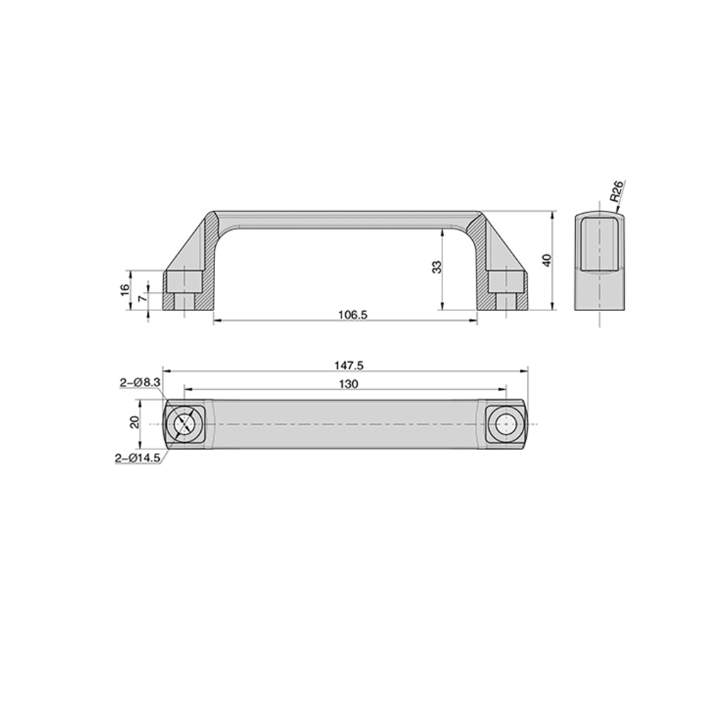 BT7635 Stainless Steel Pull Handle, Mirror Polished Finish, Ergonomic Design for Industrial & Hygienic Applications