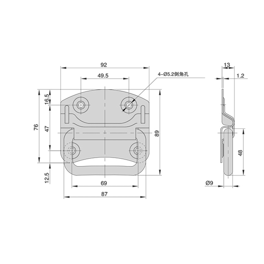 BT7642 Stainless Steel Pull Handle, Vibratory Polished Finish, Heavy-Duty for Industrial & Hygienic Applications