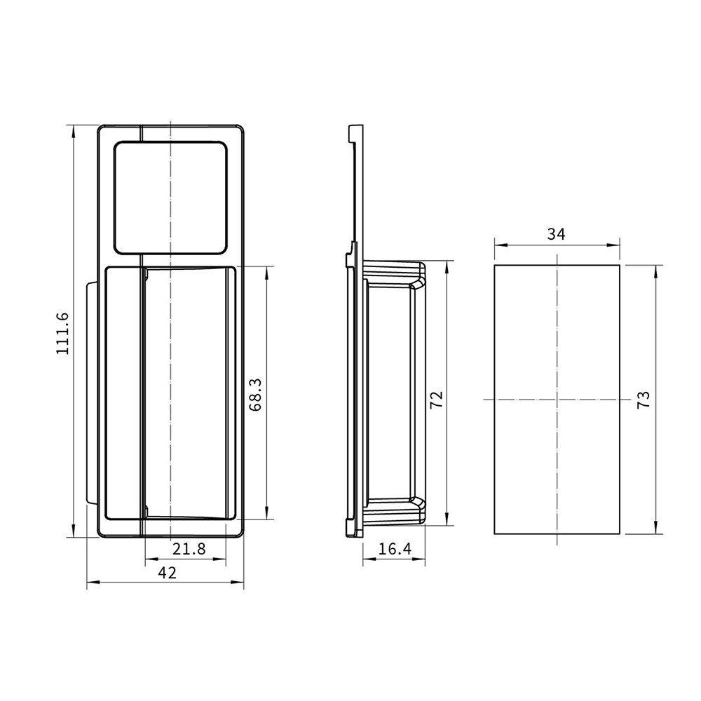 BT3086 ABS Plastic Grab Handle, Black/Gray Finish, for 1mm Door Panels