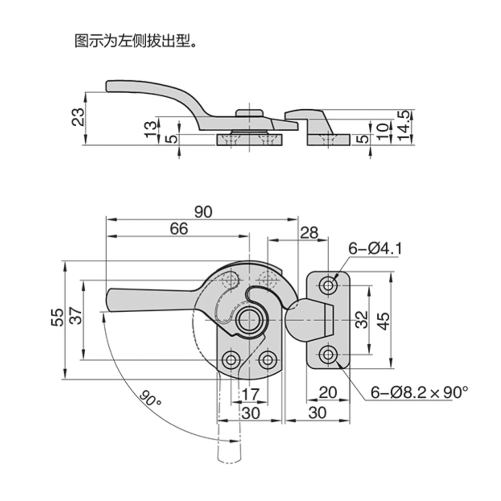 BT2149 Stainless Steel Pull Handle, Mirror Polished Finish, Left-Side Release for Industrial & Medical Applications