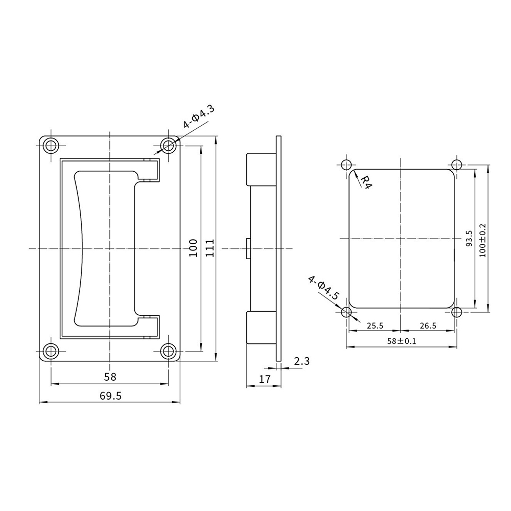 BT2428 Zinc Alloy Grab Handle, Sandblasted Chrome Finish, Heavy-Duty for Cabinets & Industrial Equipment