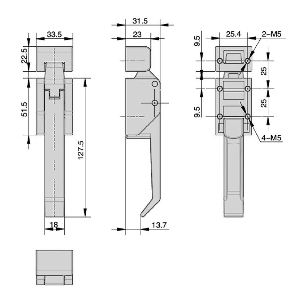 BT2415 Zinc Alloy Locking Pull Handle, Bright Chrome/Matte Black Finish, Secure for Industrial Cabinets & Enclosures